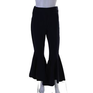 Ellery Women's Button Closure Flat Front Flare Leg Pants Navy Blue Size 28"